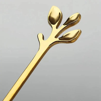 Luxury Golden Tree Leaf Design Spoons (6PCS)